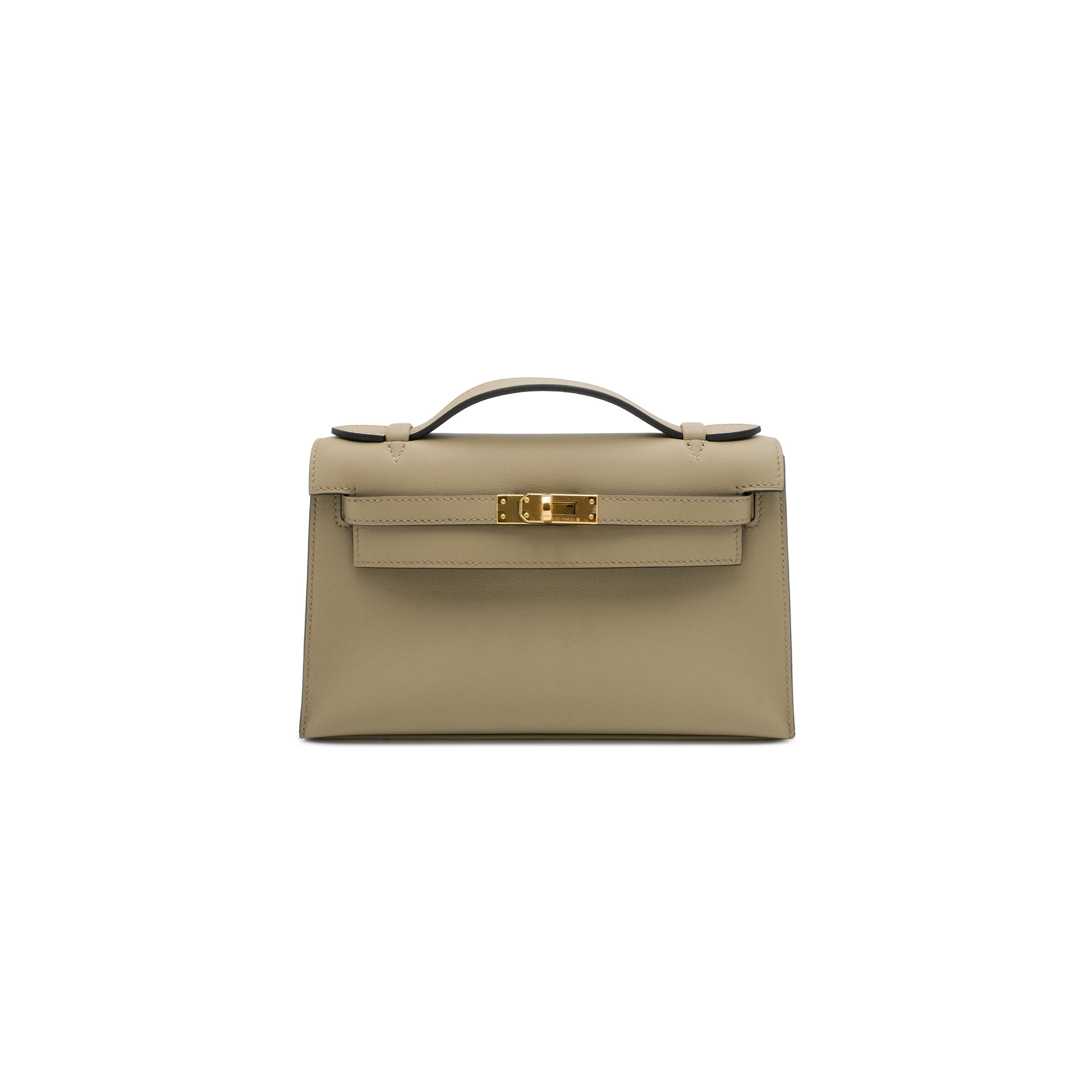 HERMES KELLY POCHETTE SWIFT GOLD HARDWARE (22*14*7cm)